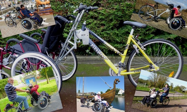 Transformer facilement un vélo et un fauteuil roulant manuel en Vélo-pousseur